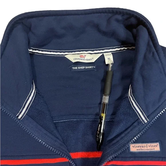 Vineyard Vines Dreamcloth Striped Shep Shirt Blue and Red Size XL - Picture 3 of 7